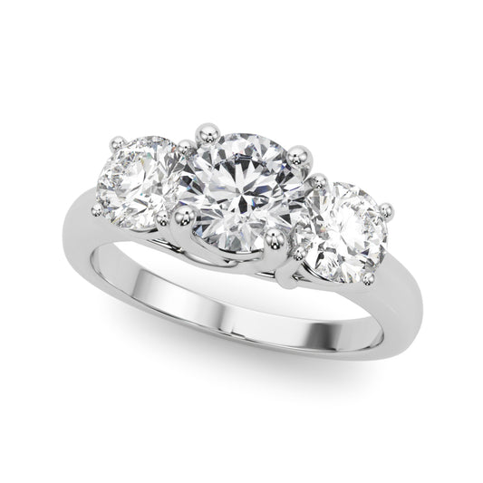 3-Stone Round Trellis Engagement Ring