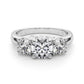 3-Stone Round Trellis Engagement Ring