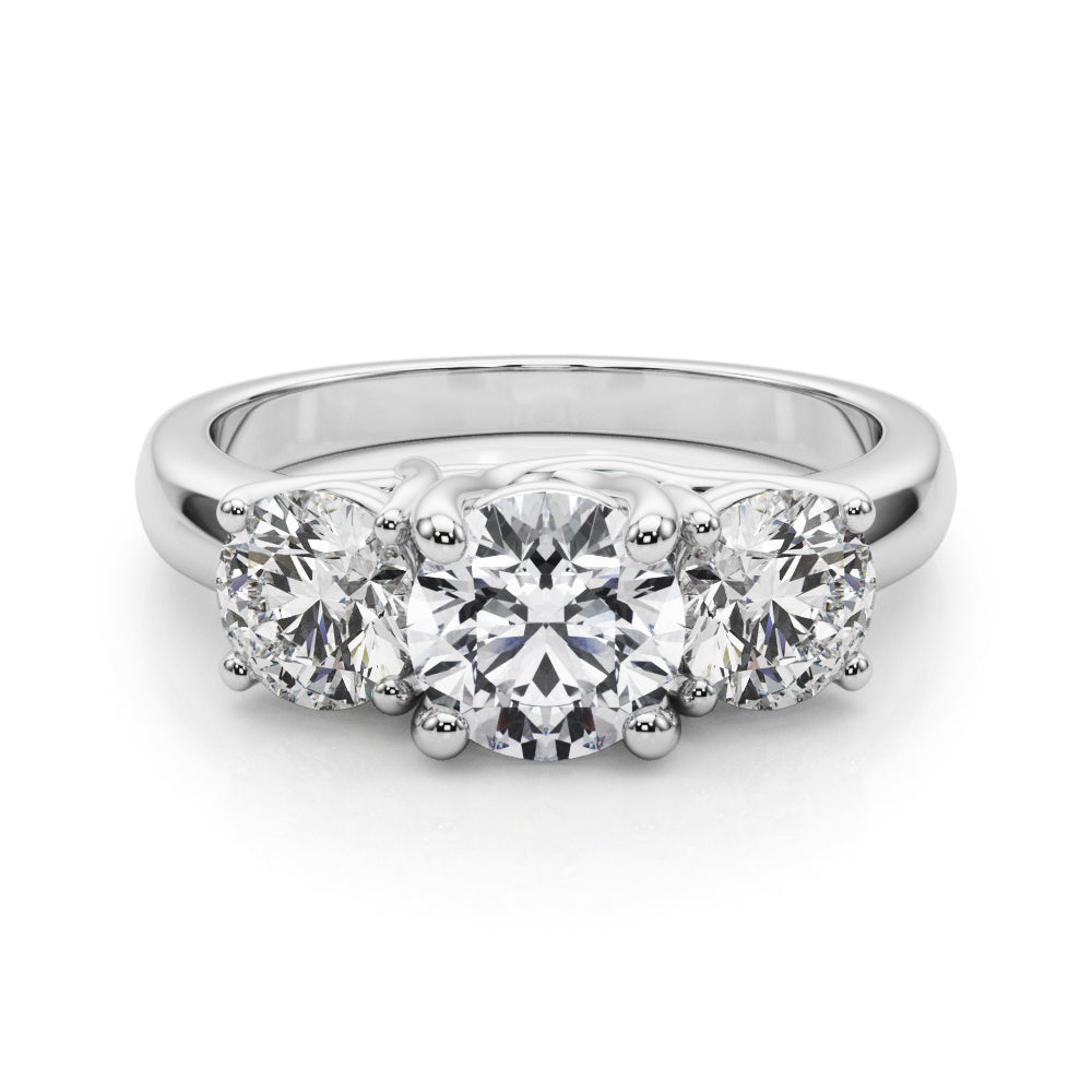 3-Stone Round Trellis Engagement Ring