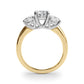 3-Stone Round Trellis Engagement Ring