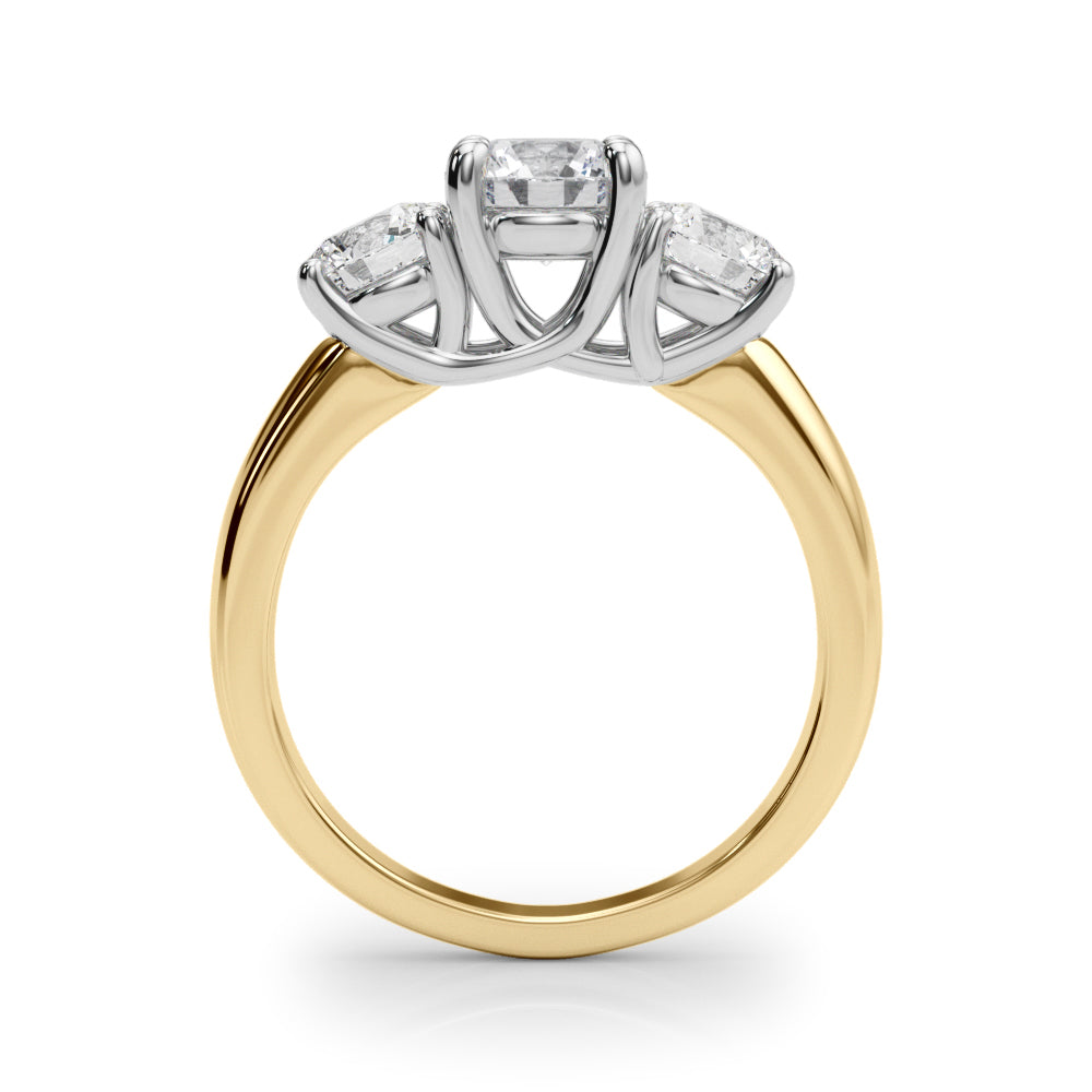 3-Stone Round Trellis Engagement Ring