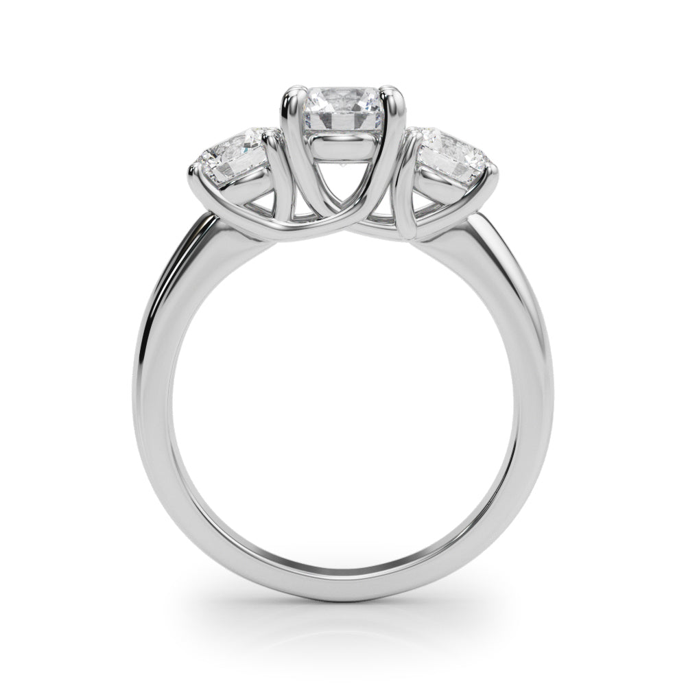 3-Stone Round Trellis Engagement Ring