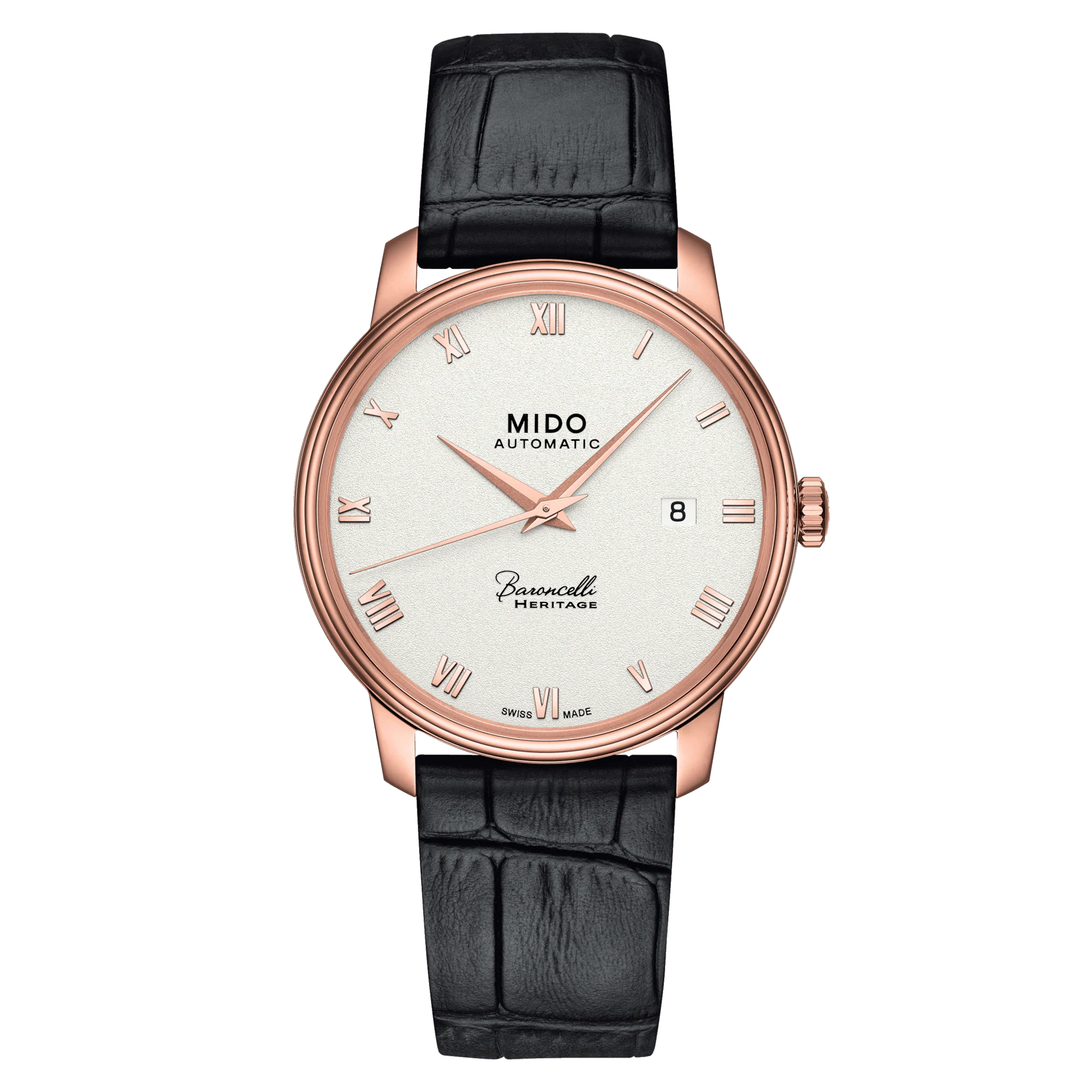 Mido Baroncelli Heritage Gent Blue Dial Leather Strap