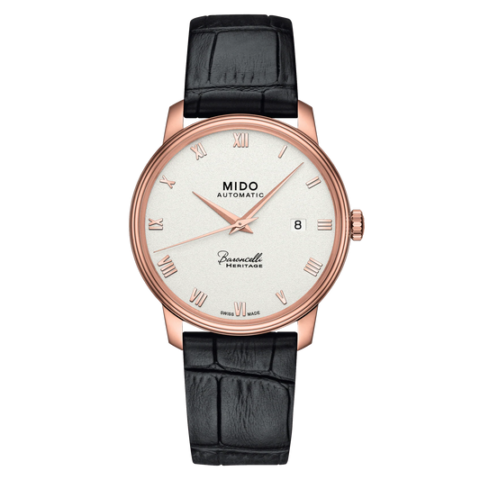 Mido Baroncelli Heritage Gent Blue Dial Leather Strap
