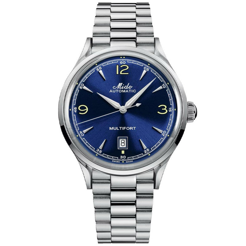 Mido Multifort Patrimony Blue Dial Steel Bracelet