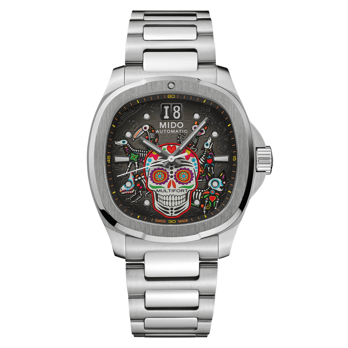 Mido Multifort TV Big Date Alebrijes M049.526.11.081.02 — official image