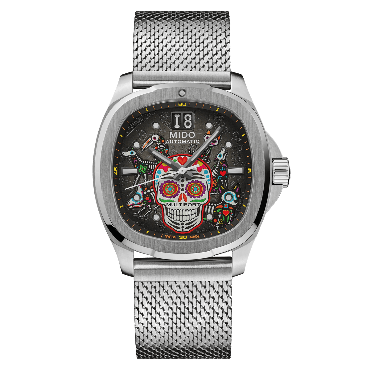 Mido Multifort TV Big Date Alebrijes M049.526.11.081.02 — official image