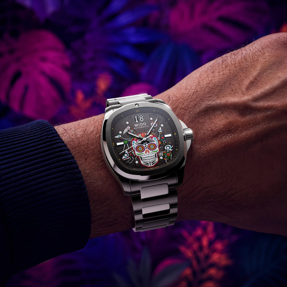 Mido Multifort TV Big Date Alebrijes M049.526.11.081.02 — official image
