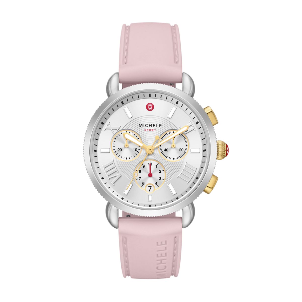 Michele Deco watch 34mm x 36mm silver white sunray dial