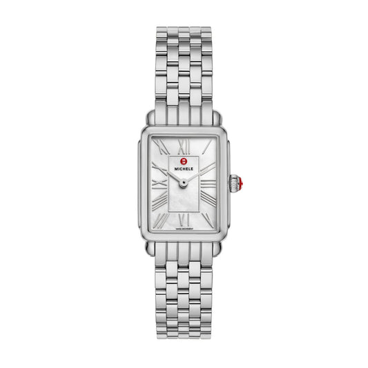 Michele Deco Park watch 23mm x 29mm white mop dial