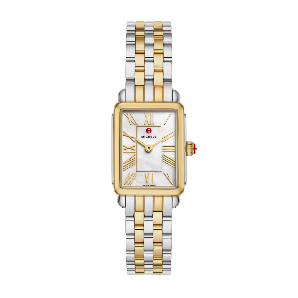 Michele Deco Park watch 23mm x 29mm white mop dial