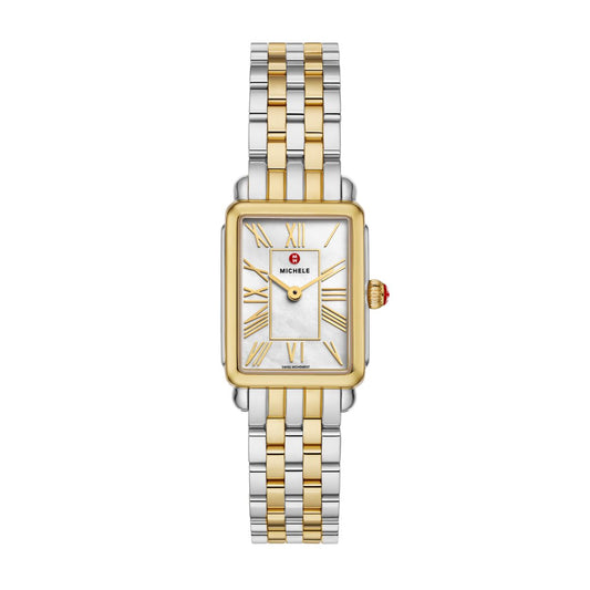 Michele Deco Park watch 23mm x 29mm white mop dial