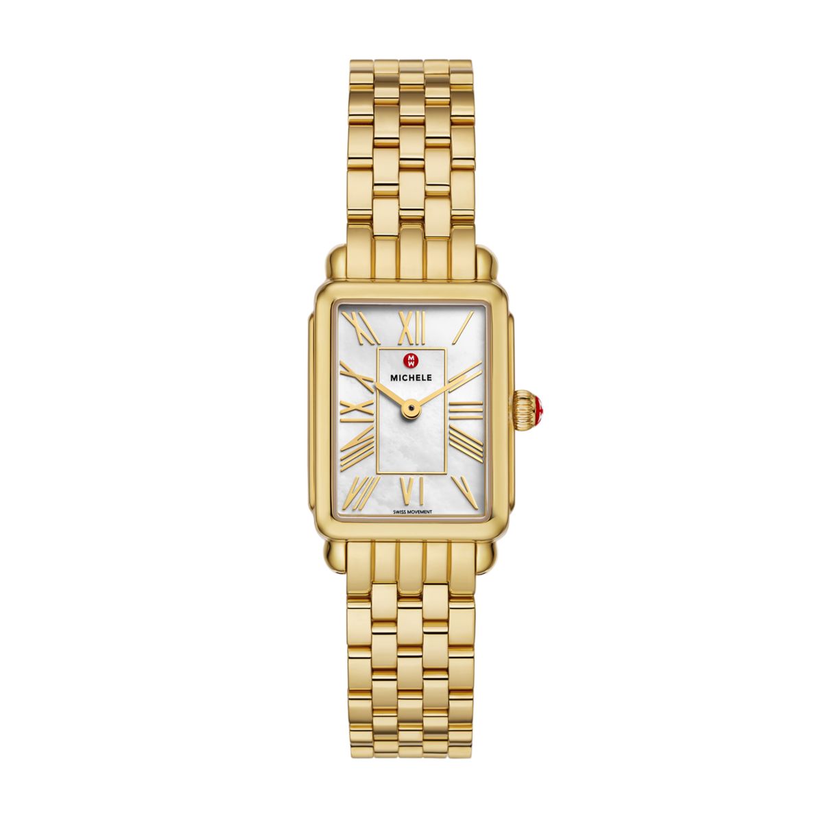 Michele Deco Park watch 23mm x 29mm white mop dial