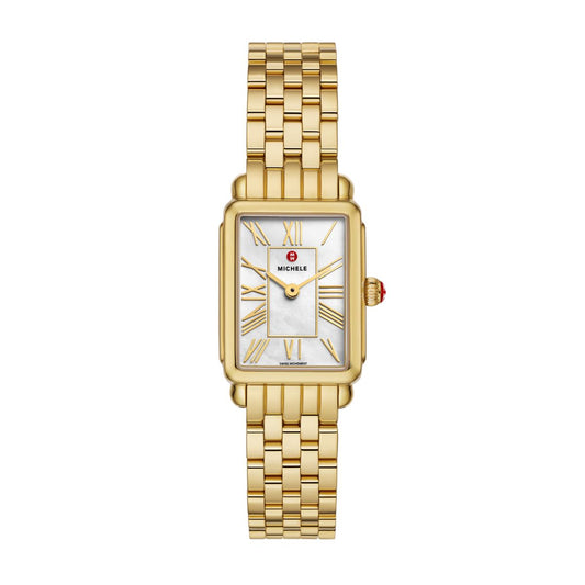 Michele Deco Park watch 23mm x 29mm white mop dial