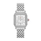 Michele Deco Madison Mid Diamond watch 29mm x 31mm silver white sunray w/ dial