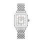 Michele Deco Madison Mid Diamond watch 29mm x 31mm silver white sunray w/ dial