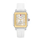 Michele Deco Sport Mid watch 29mm x 31mm silver white sunray dial