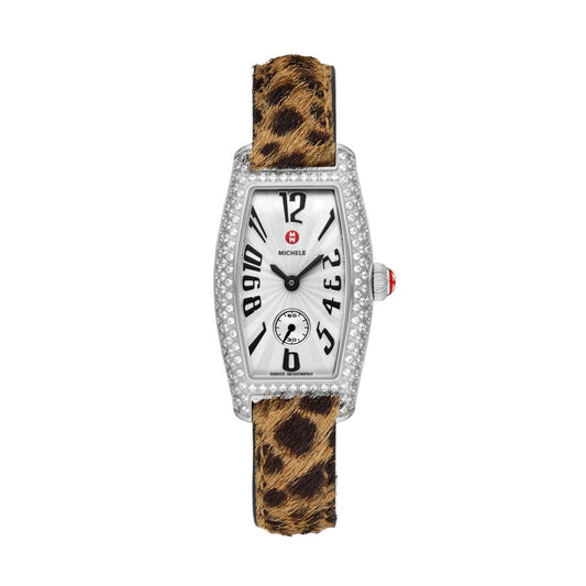 Michele Pavé Vintage watch 23mm x 40mm silver white guilloche dial
