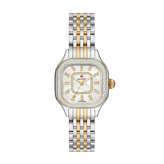 Michele Meggie Diamond watch 29mm x 26mm white mop w/ diamonds dial
