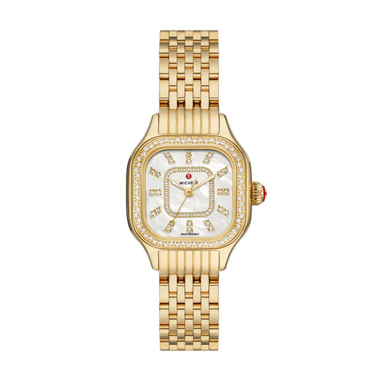 Michele Meggie Diamond watch 29mm x 26mm white mop w/ diamonds dial