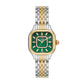 Michele Meggie watch 29mm x 29mm lush green mop w/diamonds pave, two tone dial