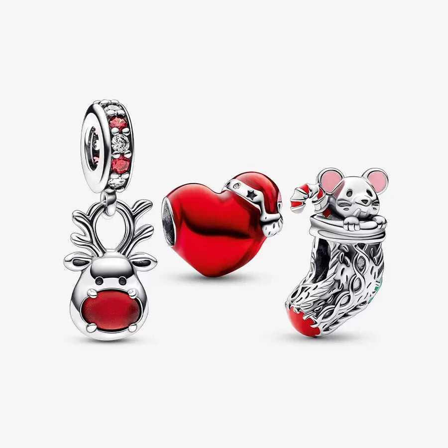 Christmas Mouse and Reindeer Charm Set