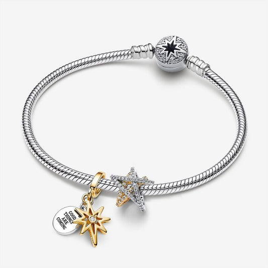 North Star Engravable Charm Bracelet Set