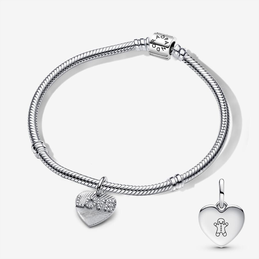 BE LOVE Engravable Love Heart Charm Bracelet Set