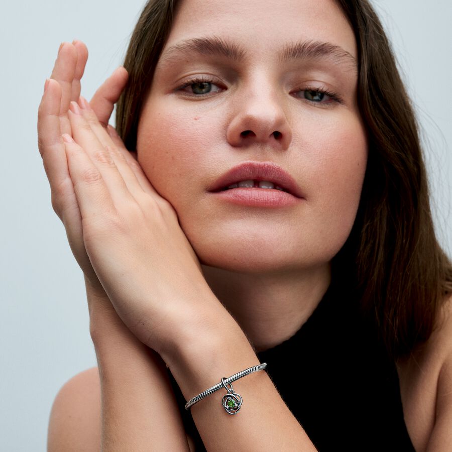 August Spring Green Eternity Circle Dangle Charm