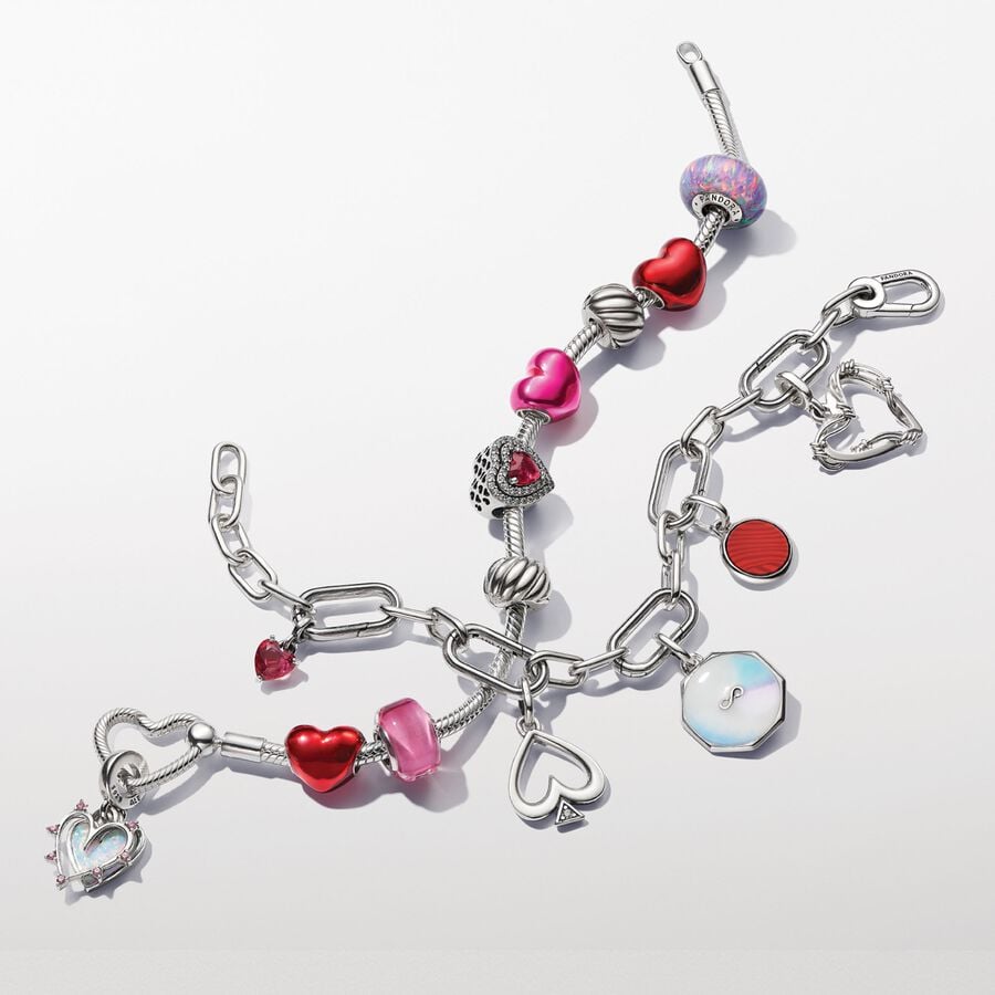 Pandora Moments Heart Closure Snake Chain Bracelet