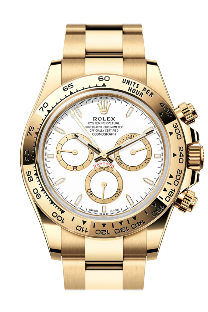 Rolex Cosmograph Daytona 40mm White Dial Yellow Gold 126508
