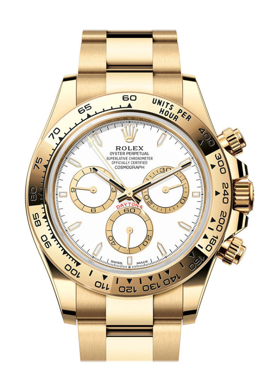 Rolex Cosmograph Daytona 40mm White Dial Yellow Gold 126508