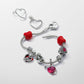 Red Heart & Arrow Murano Glass Dangle Charm
