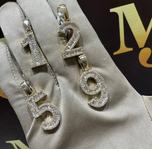 10k Yellow Gold Diamond Numbers – Monica Jewelers