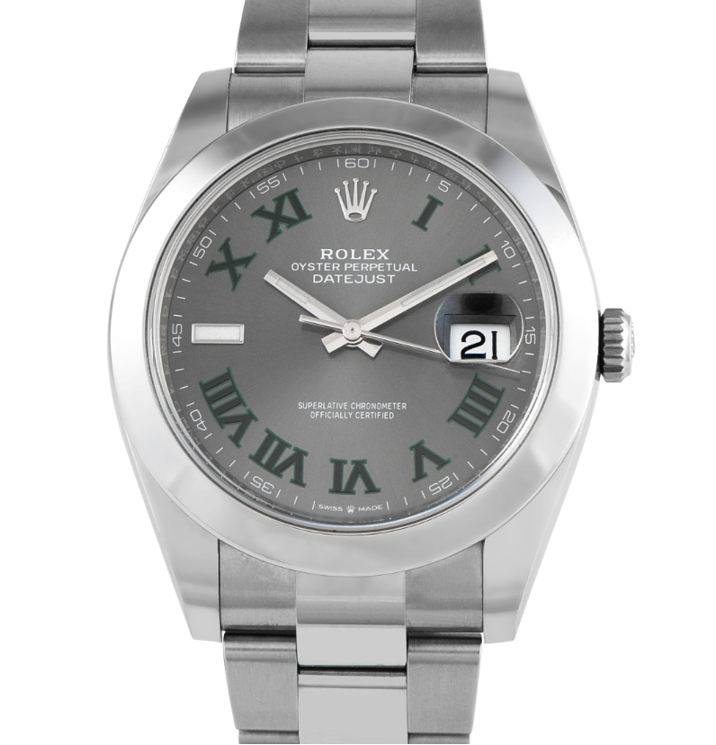 Rolex Datejust 41mm Wimbledon Dial Stainless Steel Oyster Bracelet 126300
