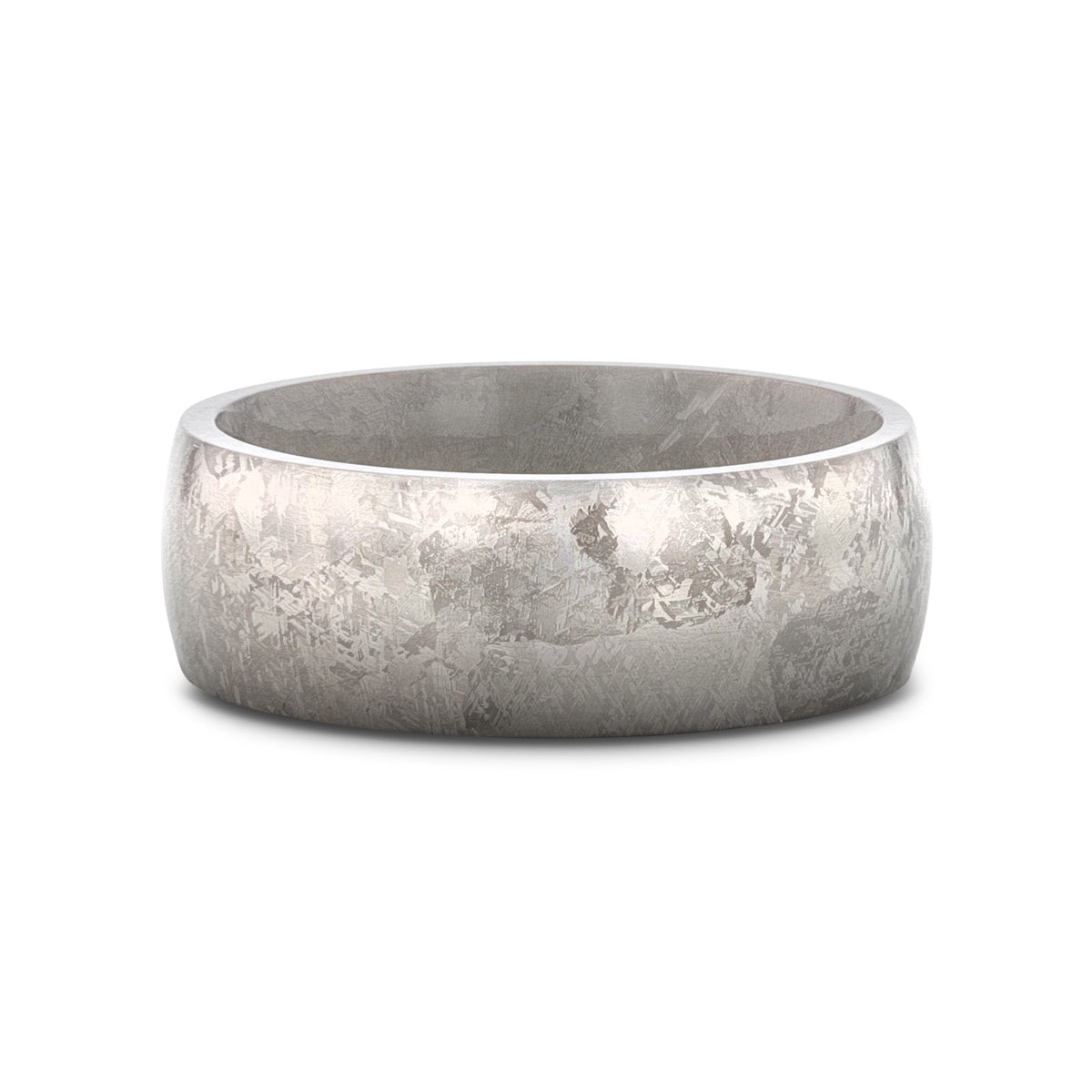 MAGELLANIC Domed Titanium Ring with Meteorite Pattern - 8mm