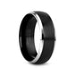 NOLAN Brushed Domed Black Titanium Wedding Band with Polished Beveled Edges - 8mm