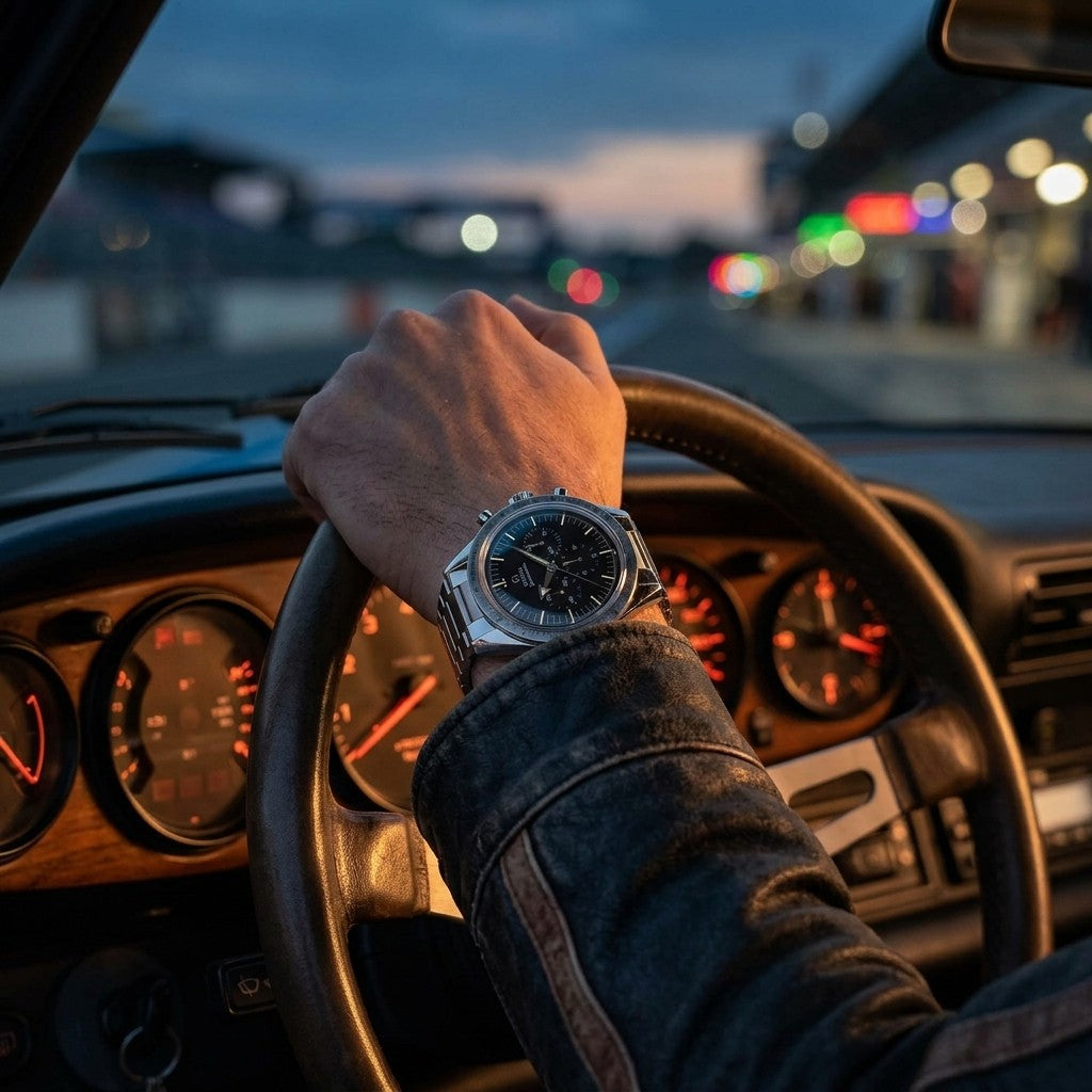 Omega Speedmaster Calibre 321 38.6 mm — Canopus Gold™ on Canopus Gold™ — lifestyle