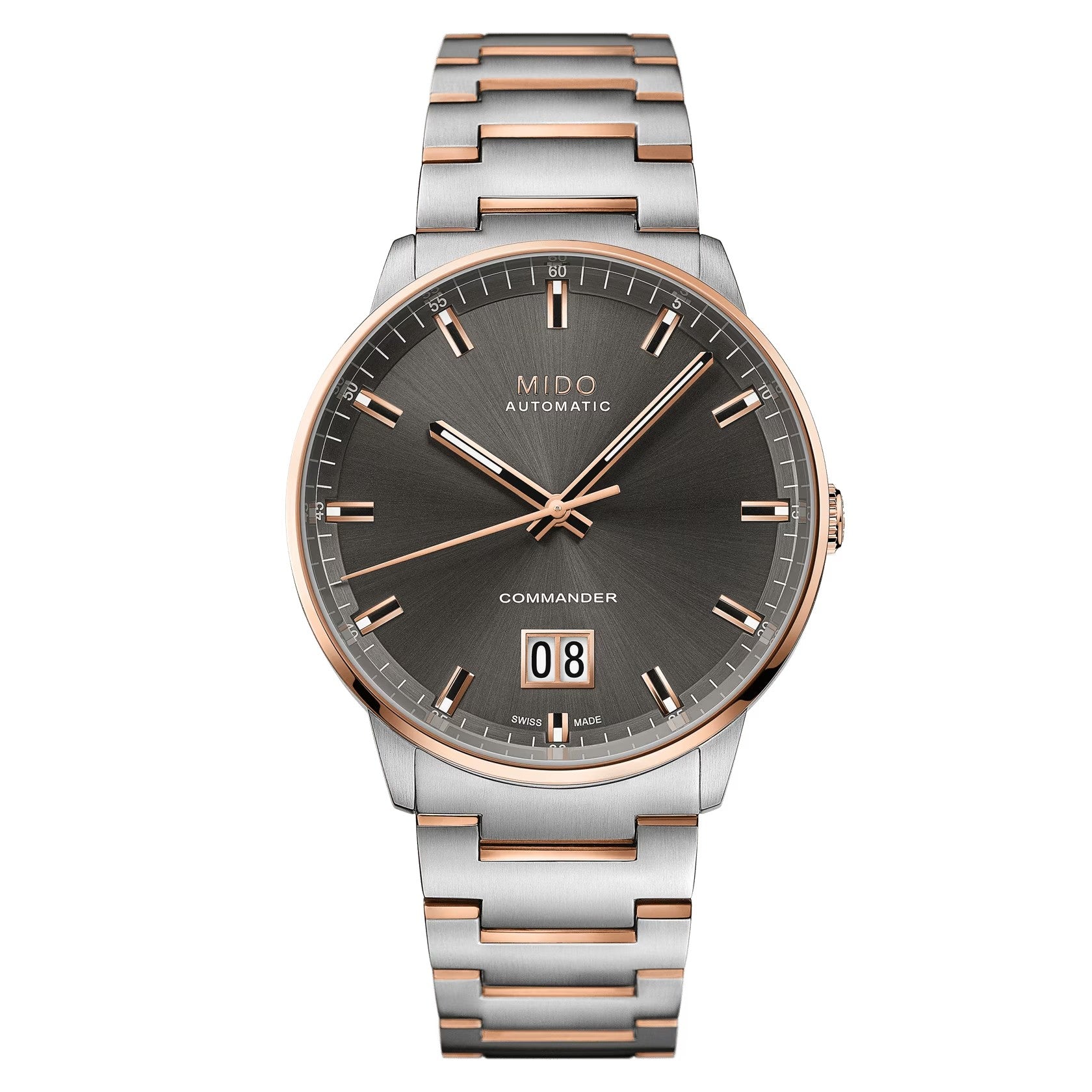 MIDO Commander Big Date Anthracite Dial - Rose Gold-Tone and Stainless Steel Two-Tone Watch - 42mm