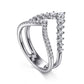 Gabriel & Co. 14K White Gold Graduating Diamond Chevron Ring 1/2CTW Kaslique