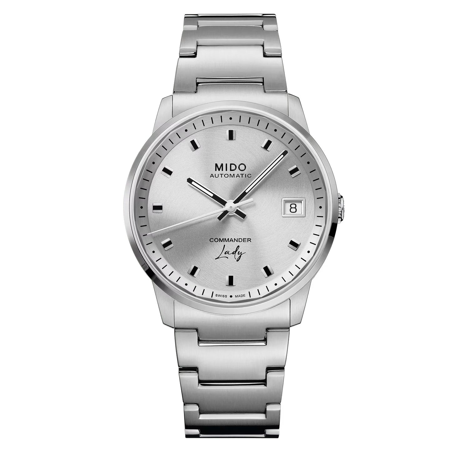 MIDO Commander Lady Silver Dial Stainless Steel Watch - 35mm