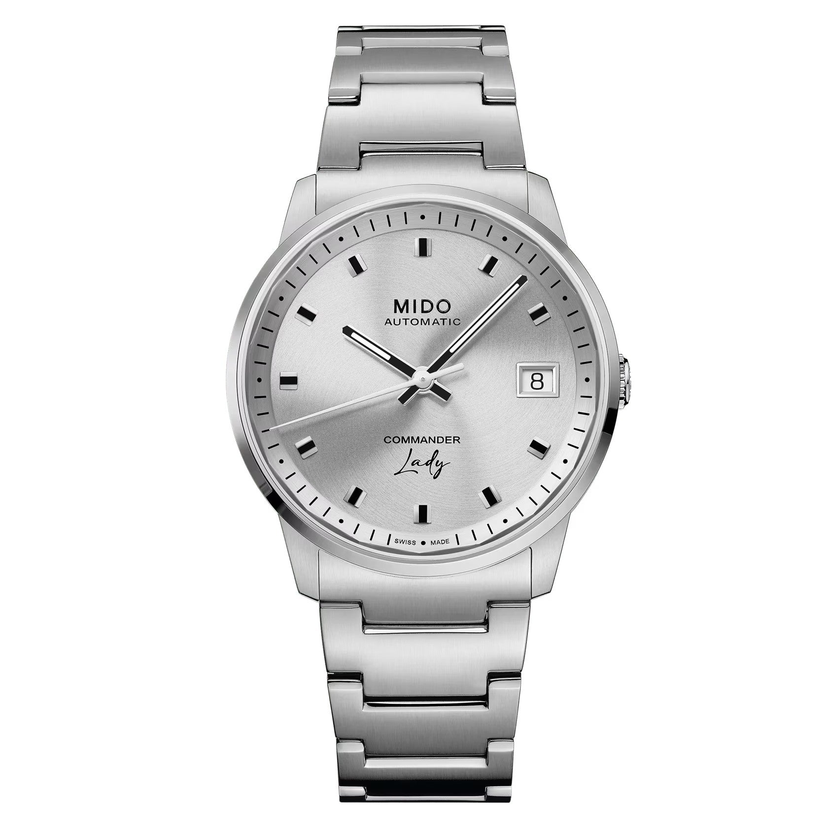 MIDO Commander Lady Silver Dial Stainless Steel Watch - 35mm