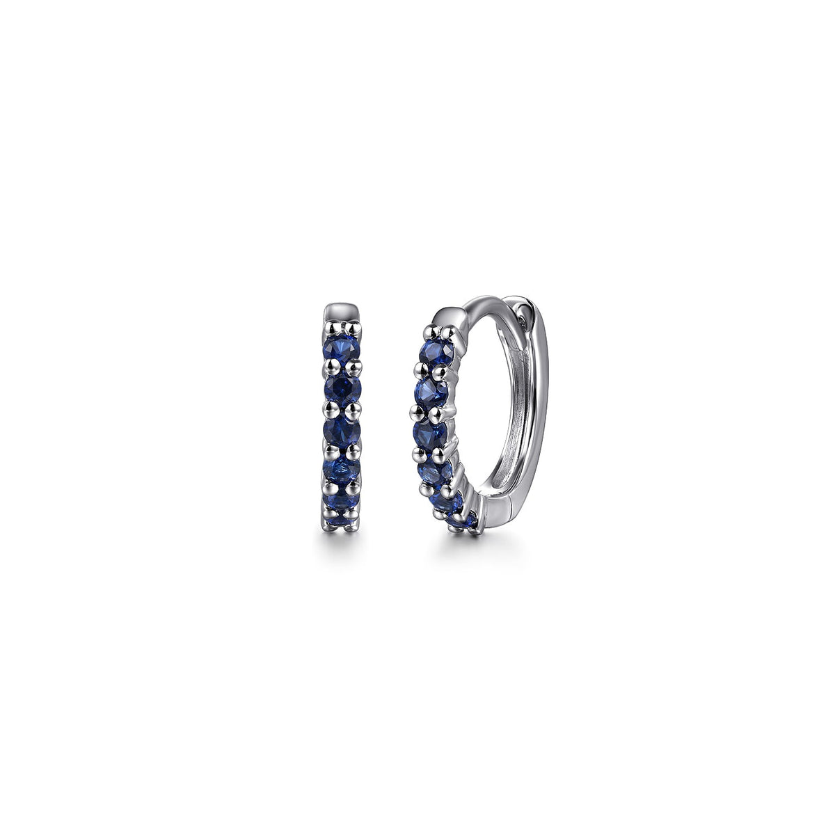 Gabriel & Co. 14K White Gold Sapphire Huggie Earrings Sapphire