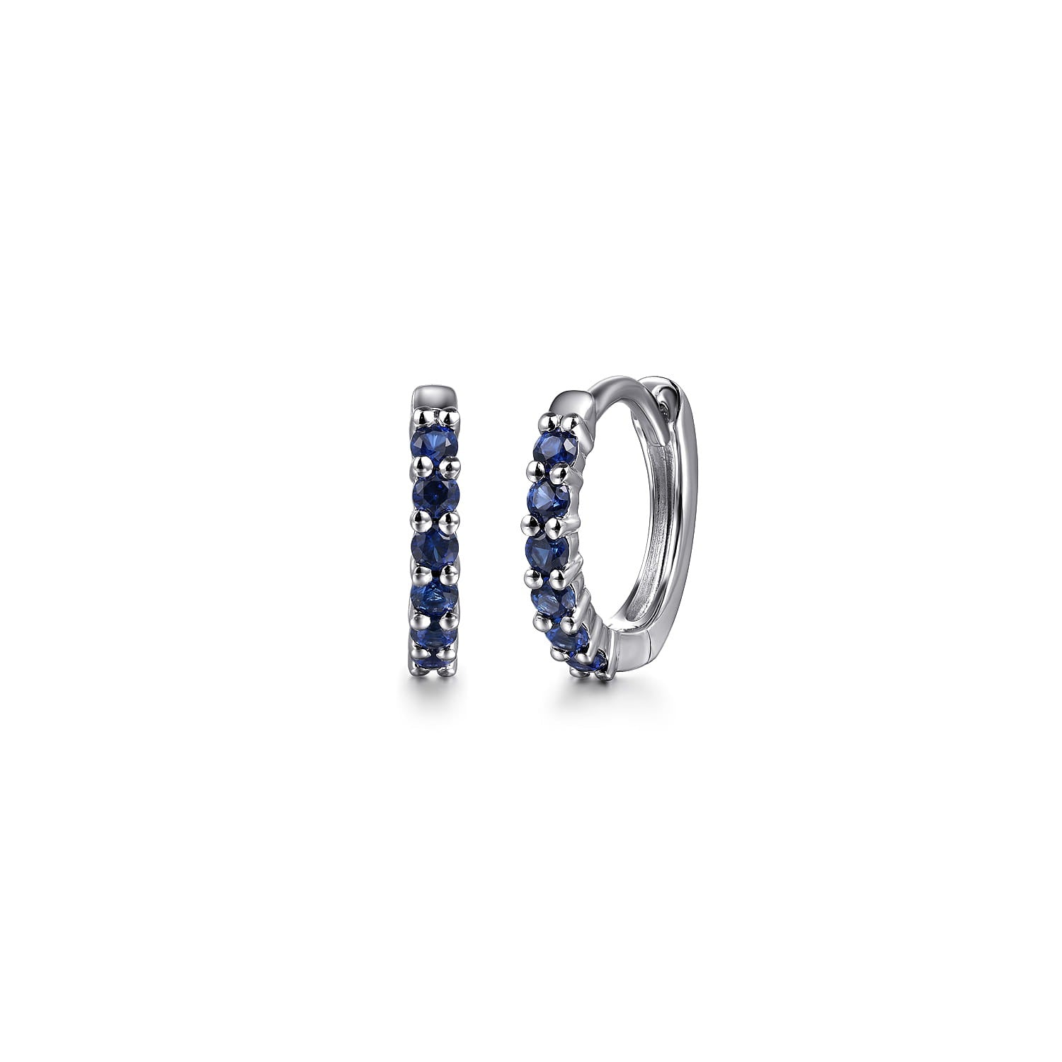 Gabriel & Co. 14K White Gold Sapphire Huggie Earrings Sapphire