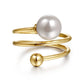Gabriel & Co. 14K Yellow Gold Bujukan Beads and Pearl Bypass Ring