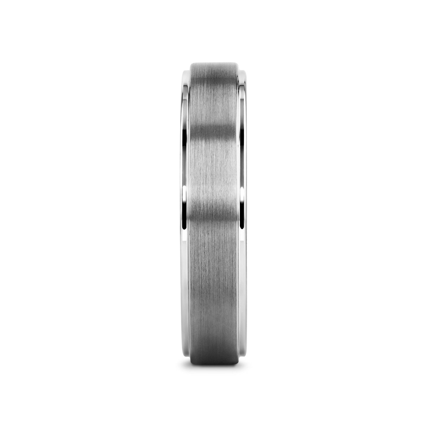OPTIMUS Raised Center with Brush Finish Tungsten Ring - 4mm