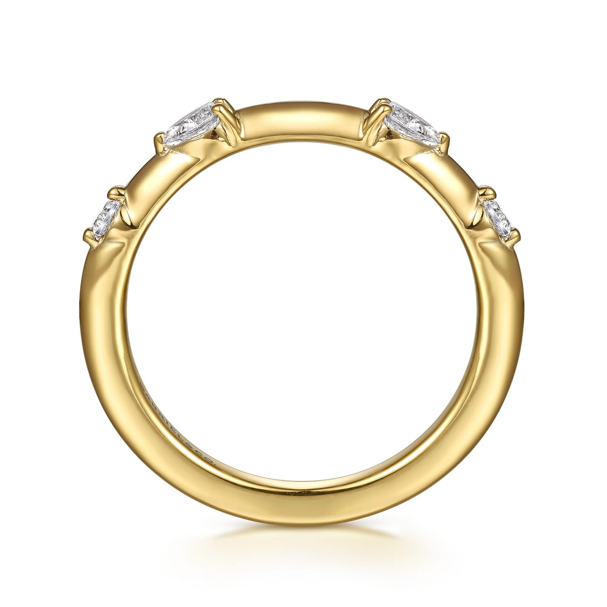 Gabriel & Co. 14K Yellow Gold Diamond Wedding Band 1/4CTW