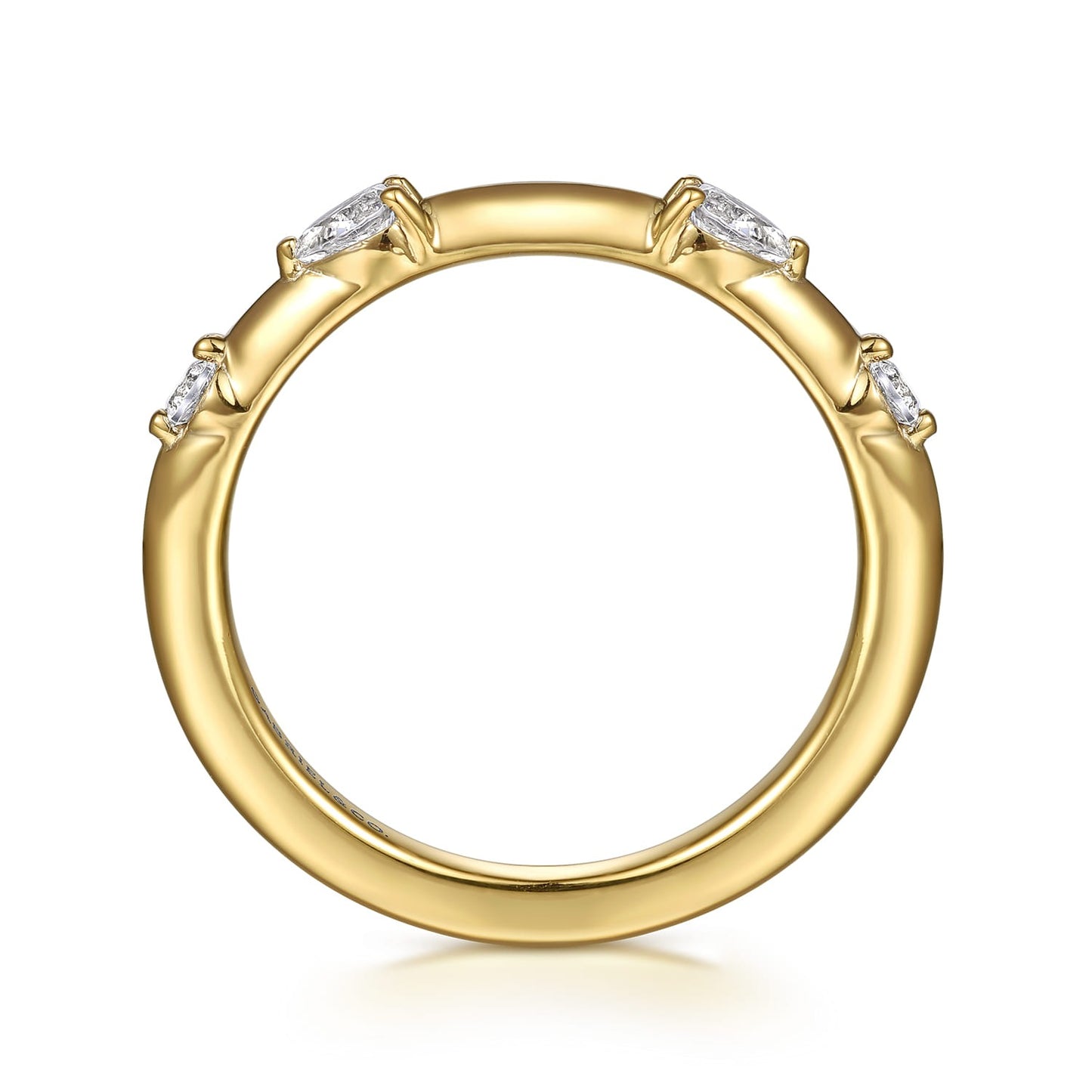 Gabriel & Co. 14K Yellow Gold Diamond Wedding Band 1/4CTW (WB16666O8Y44JJ)