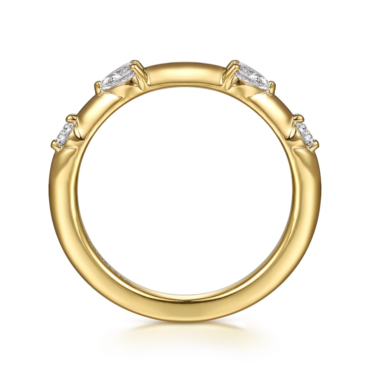 Gabriel & Co. 14K Yellow Gold Diamond Wedding Band 1/4CTW (WB16666O8Y44JJ)