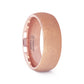 EMBER Domed Women's Rose Gold Plated Tungsten Carbide Ring with Sandblasted Crystalline Finish - 2mm